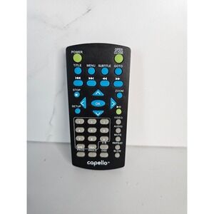 Capello DVD Player Remote Control Black Replacement Controller TESTED‎ / WORKS